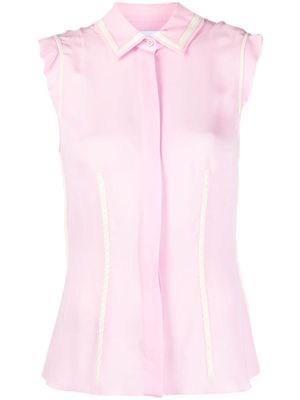 Moschino ruffled detailing sleeveless shirt - Pink