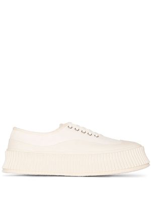 Jil Sander lace-up low-top sneakers - White