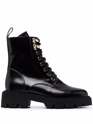 Baldinini lace-up combat boots - Black