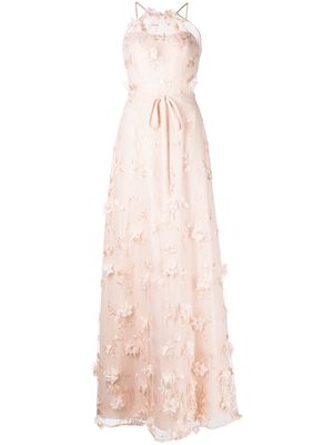 Marchesa Notte Bridesmaids Jacquelene floral appliqué gown - Pink