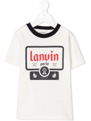 LANVIN Enfant logo-print organic cotton T-shirt - White