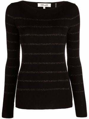 DVF Diane von Furstenberg glitter stripe knitted jumper - Black