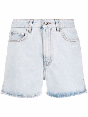 Off-White Diag-print denim shorts - Blue