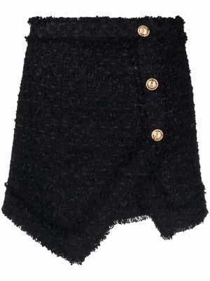 Balmain textured-tweed mini skirt - Black
