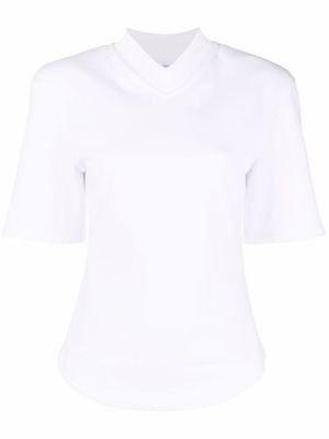 The Attico V-neck cotton T-shirt - White