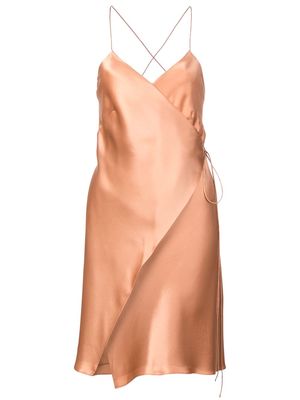 Michelle Mason wrap mini dress - Brown