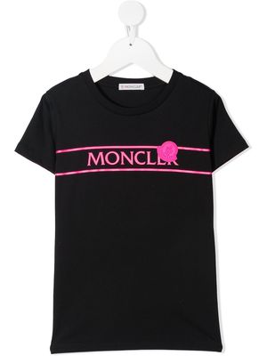 Moncler Enfant logo-print cotton T-shirt - Black