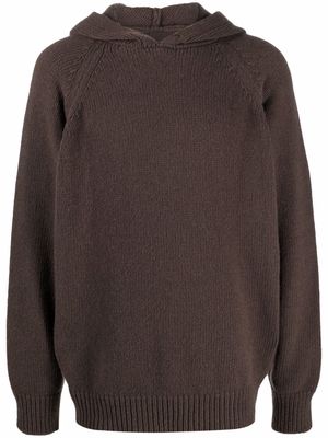 Nanushka raglan knitted hoodie - Brown