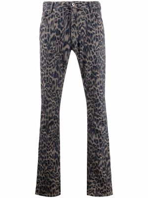 Just Cavalli leopard-print slim-fit jeans - Blue