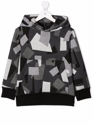 Stella McCartney Kids geometric camouflage hoodie - Grey