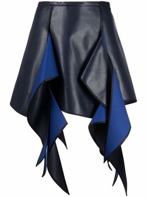 Y/Project Flame asymmetric mini skirt - Blue