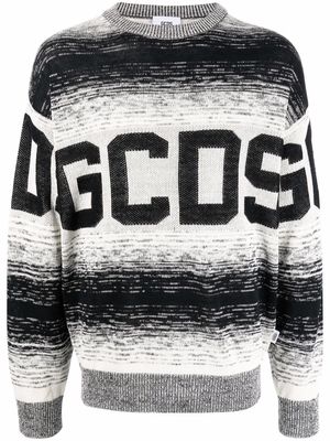 Gcds logo-intarsia striped jumper - Black