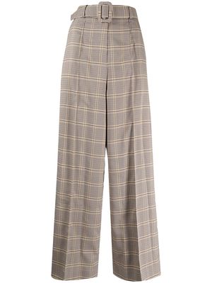 Rokh houndstooth belted waist trousers - Brown