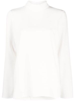 Alberto Biani roll-neck long-sleeved blouse - White