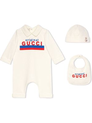 Gucci Kids Original Gucci-print three-piece set - White