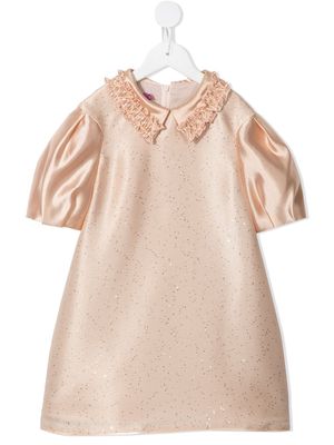 Valmax Kids glitter-detail short-sleeve dress - Pink