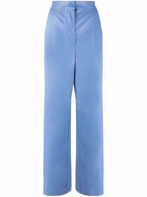 MM6 Maison Margiela faux-leather straight-leg trousers - Blue