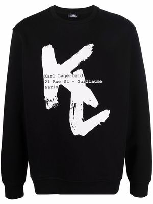 Karl Lagerfeld logo-print long-sleeved jumper - Black
