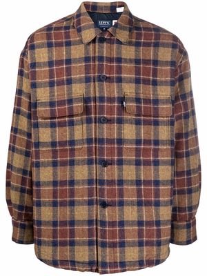 Levi's: Made & Crafted check-pattern shirt jacket - Brown