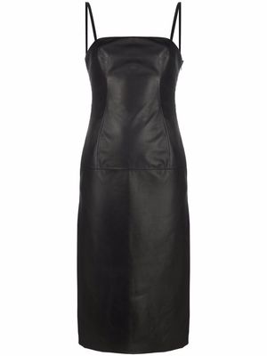 Giuseppe Di Morabito strap-detail leather midi dress - Black
