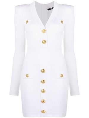 Balmain button-detail minidress - White