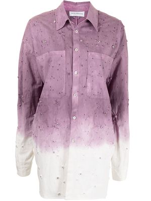 Faith Connexion bleached two-tone shirt jacket - Purple