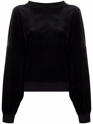 Alexandre Vauthier U-neck velour sweatshirt - Black