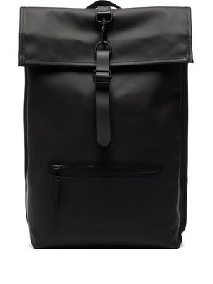 Rains logo-embossed foldover backpack - Black