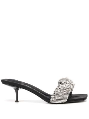 Alexander Wang ruched strap leather sandals - Black