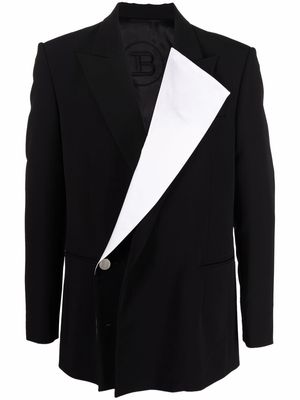 Balmain asymmetric double-lapel blazer - Black