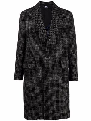 Karl Lagerfeld check-pattern tailored coat - Black