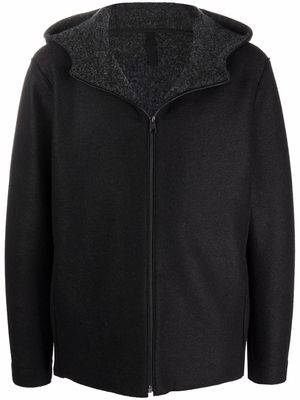 Harris Wharf London hooded zipped coat - Black