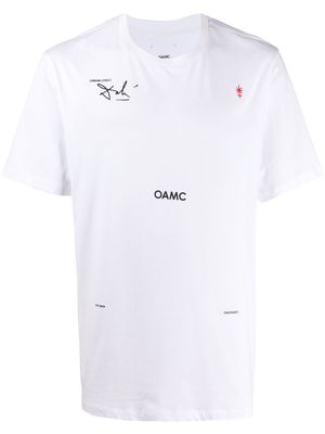 OAMC Logic printed logo T-shirt - 100 WHITE