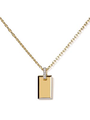 AS29 18kt yellow gold diamond small Tag pendant necklace
