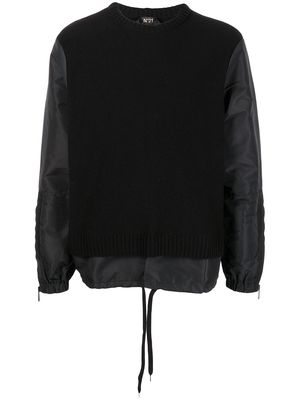 Nº21 contrast sleeve jumper - Black