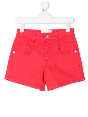 Alberta Ferretti Kids I Love You denim shorts - Red