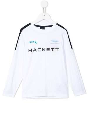 Hackett Kids logo-print long-sleeved T-shirt - White