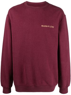Maharishi logo-print round neck sweatshirt - Red