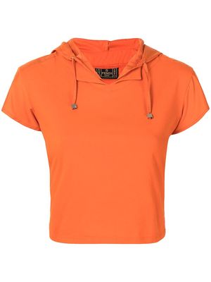 Fendi Pre-Owned 1990s drawstring hood short-sleeved top - Orange