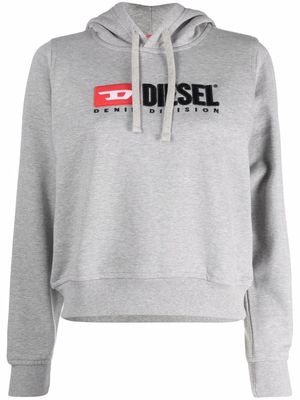 Diesel logo-print cotton hoodie - Grey