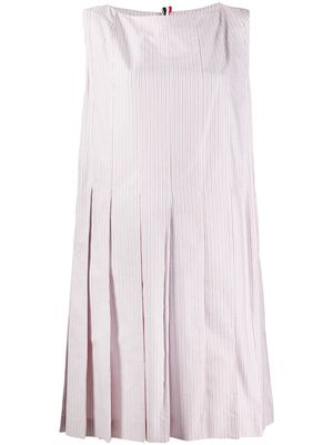 Thom Browne striped pleated shift dress - Red