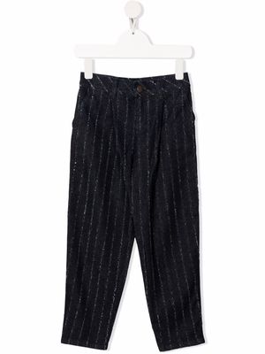Emporio Armani Kids pinstripe straight-leg trousers - Blue