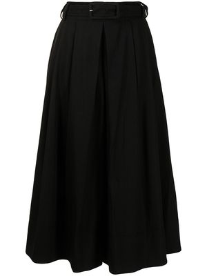 Patou belted-waist skirt - Black