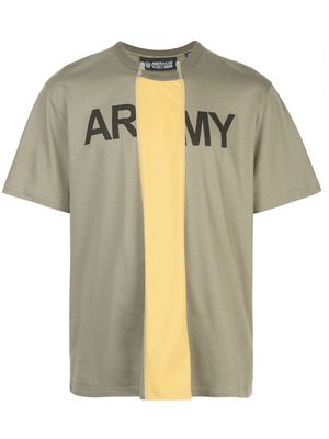 Mostly Heard Rarely Seen Cut Out army logo T-shirt - Green