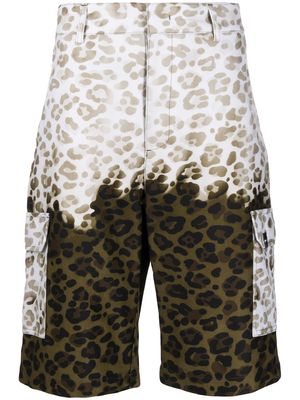 MSGM leopard-print cargo shorts - Green