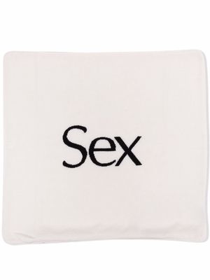 More Joy logo-knit cushion - White