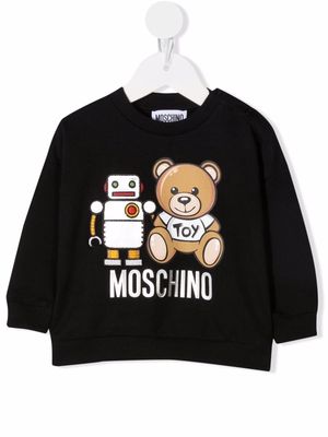 Moschino Kids teddy bear print sweatshirt - Black