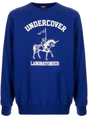 UNDERCOVER logo-print cotton sweatshirt - Blue