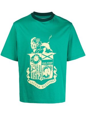 Wales Bonner graphic-print organic cotton T-shirt - Green