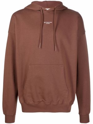 Drôle De Monsieur chest-logo slouchy hoodie - Brown